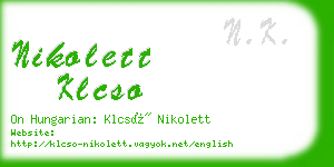 nikolett klcso business card